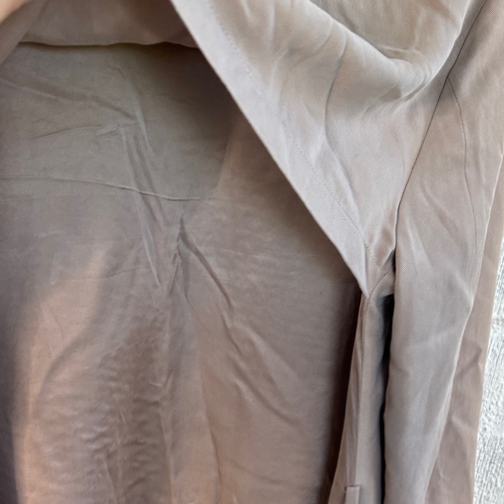 All Saints Hace Lyocell Silk Gray Chic Waterfall Jacket sz 8 - Picture 11 of 11